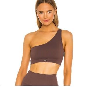 Set Active x Revolve One Shoulder Ribbed Sports Bra